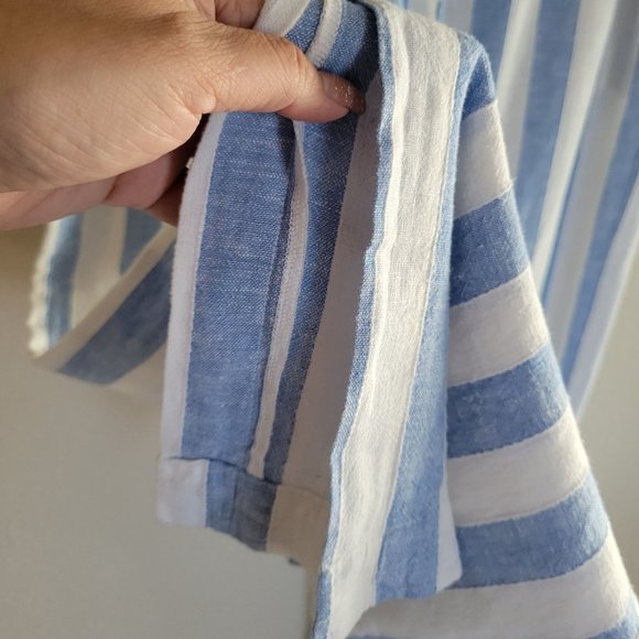 Cloth & Stone Womens Striped Linen Wide Leg Pants Beachy Vacation L - Picture 10 of 11